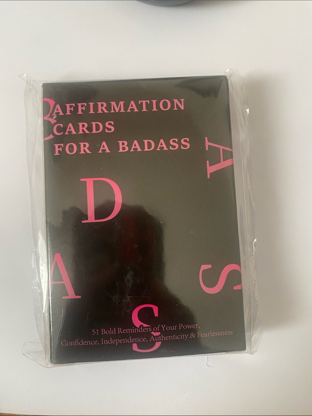 Affirmation Cards for a Badass - Black with Pink Accents